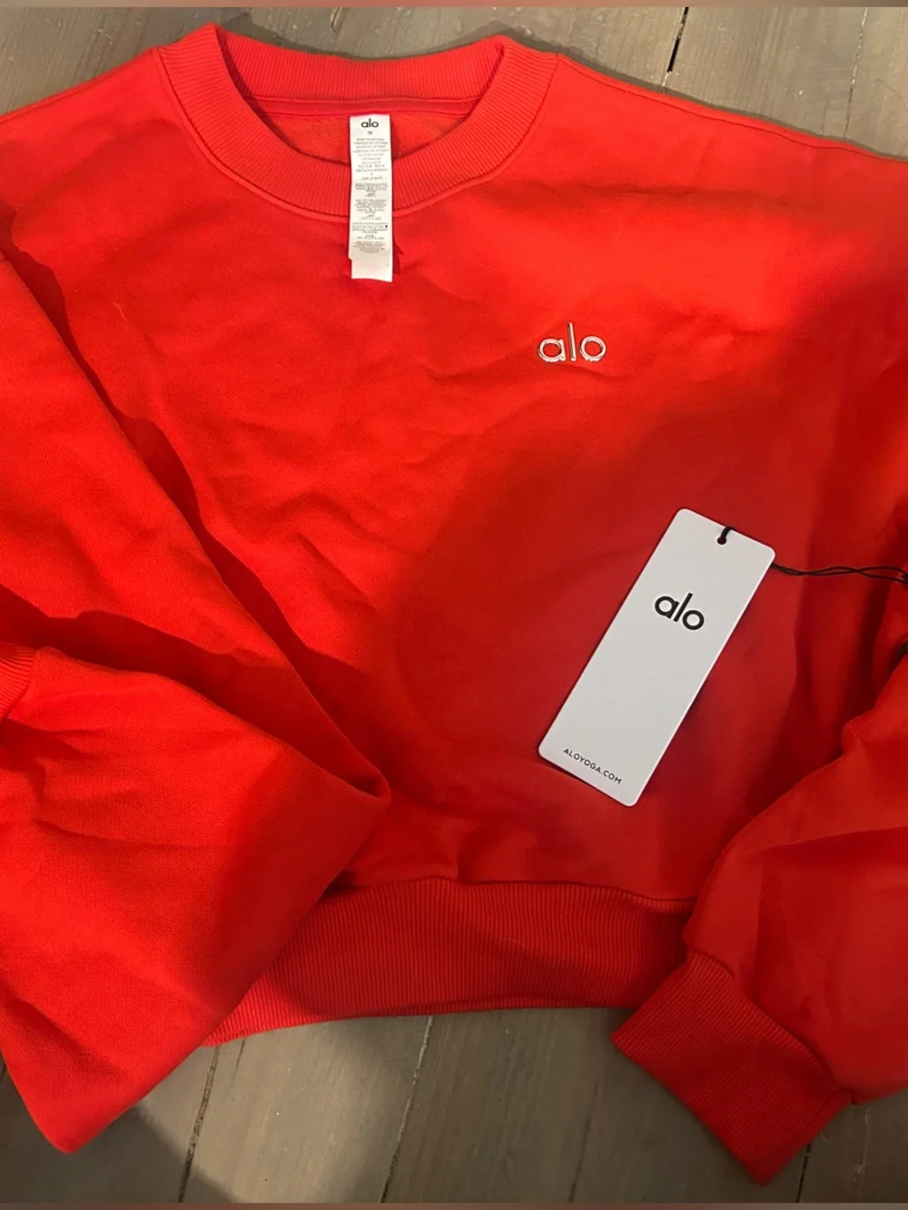 ALO Yoga Red Crewneck Sweatshirt